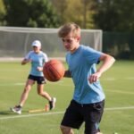 Playing outdoor sports